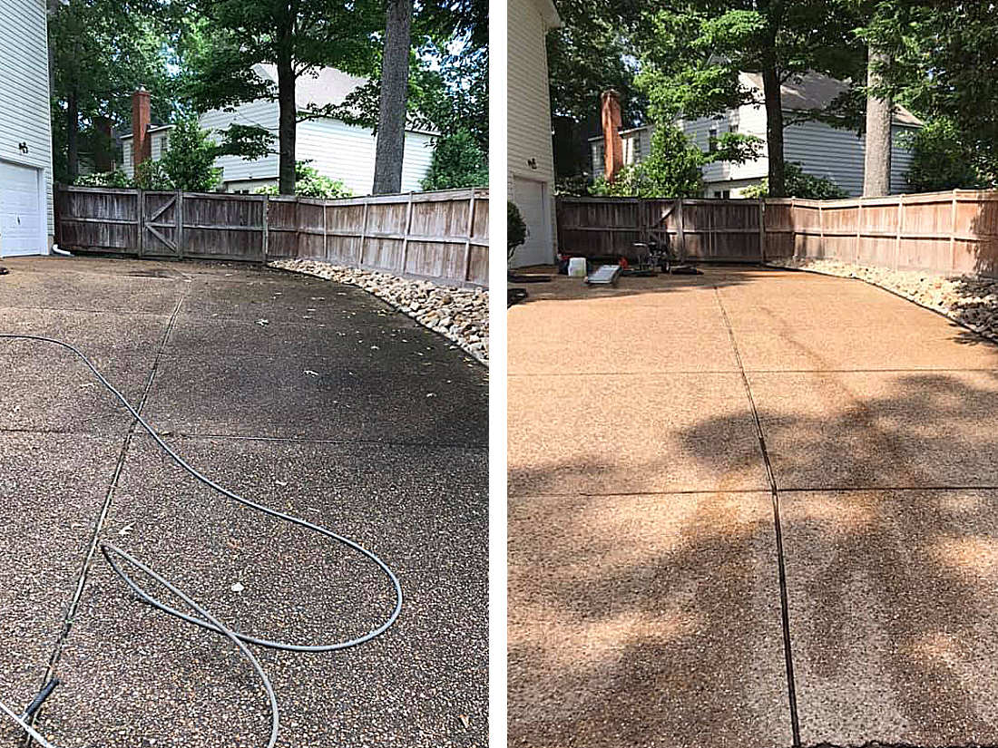 Kirkpatrick Services Power Washing - driveway before and after